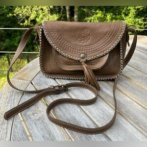 Patricia Nash Beaumont Flap Crossbody Vintage Distressed Leather